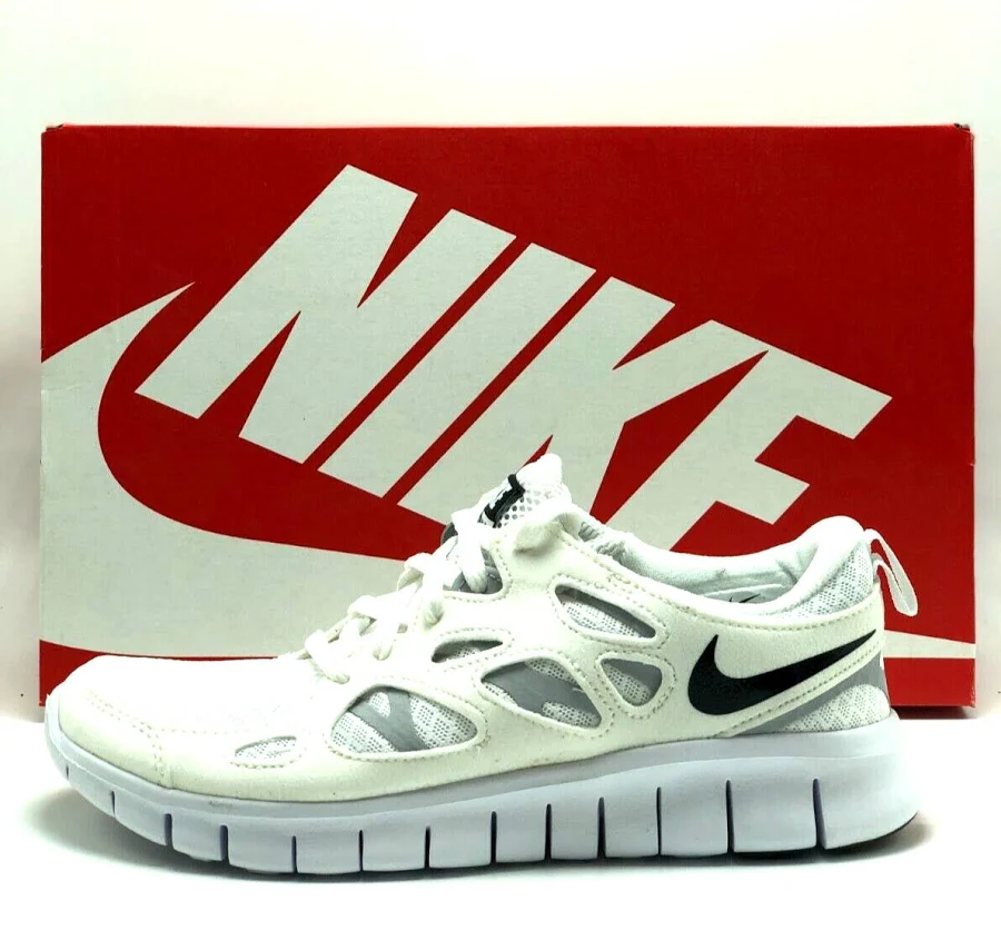 Youth Nike Free Run 2 Gs White/black-wolf Grey (dd0163 100)