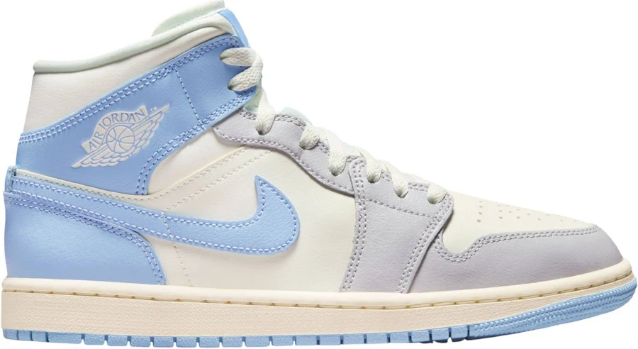 Air Jordan 1 Mid Women's Shoes, M5.5/W7, Psychic Blue/Neutral Grey/Sail/Coconut Milk