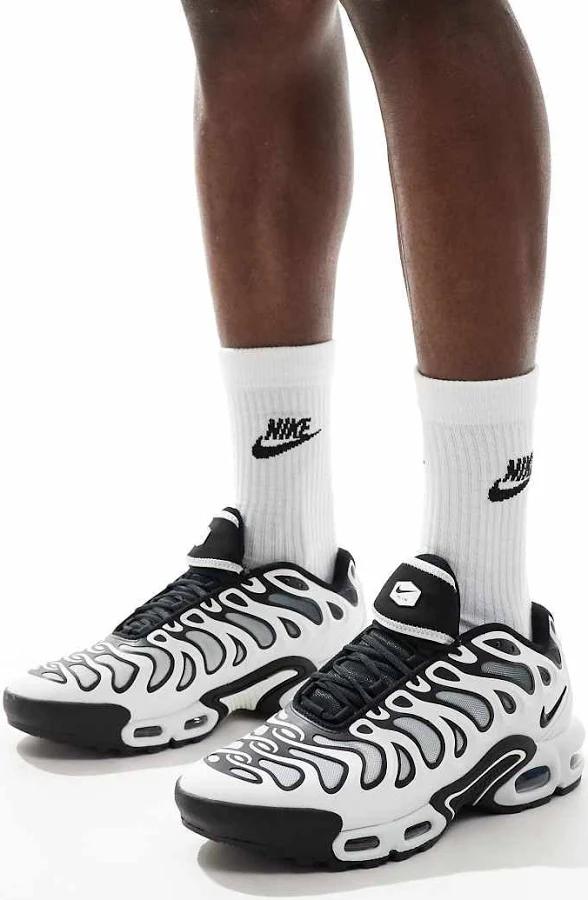 Nike Air Max Plus Drift sneakers in white and silver