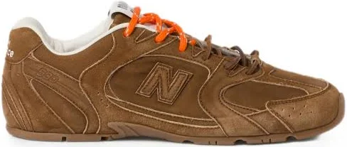 Miu Miu - x New Balance 530 suede logo-patch sneakers - women - Calf Suede/Fabric/Rubber - 36 - Brown