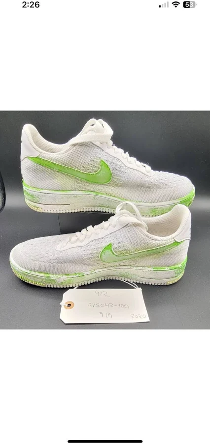 Nike Air Force 1 Flyknit Low 2.0 White Platinum Av3042-100 Men's Size
