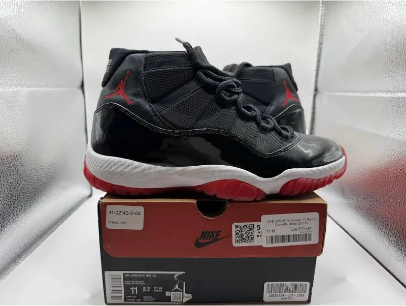 PRE OWNED Jordan 11 Retro Playoffs Bred (2019) / 11 M