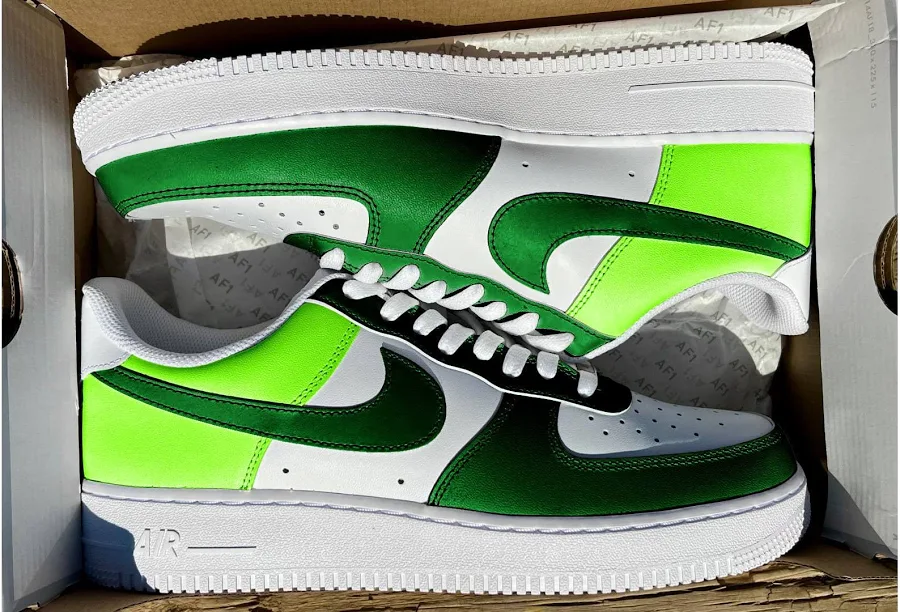 Custom Half Grinch Air Force 1's