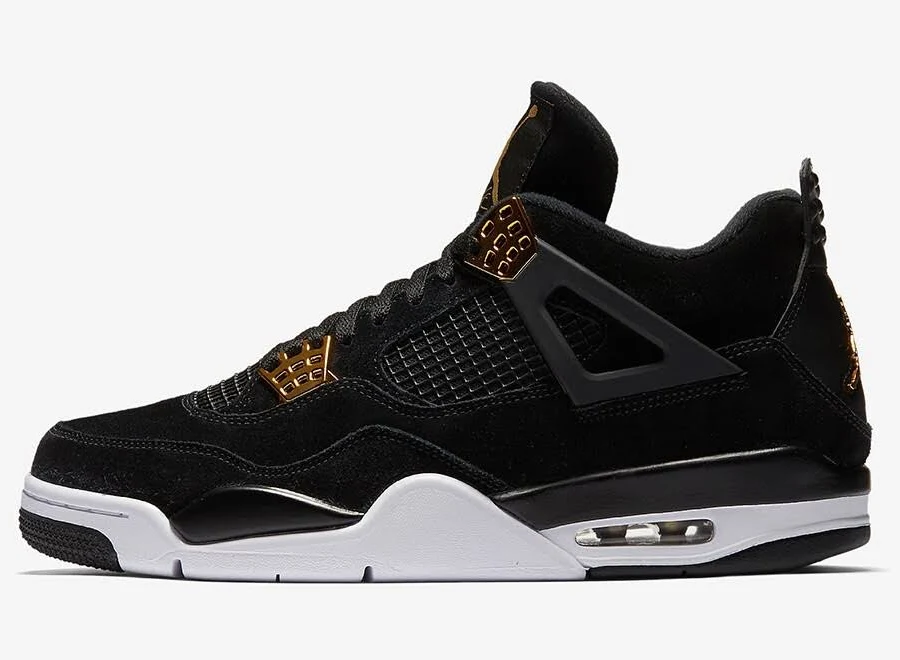 Nike Air Jordan 4 Retro Royalty Size 6.5-12 Black Metallic Gold White