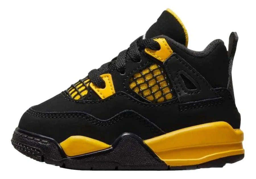 Jordan Air 4 Retro 'thunder' Women Sneakers - Black/tour Yellow