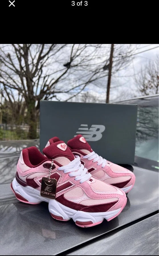 Balance 9060 Pink Burgundy White Low Top Sneakers Lace Up Breathable