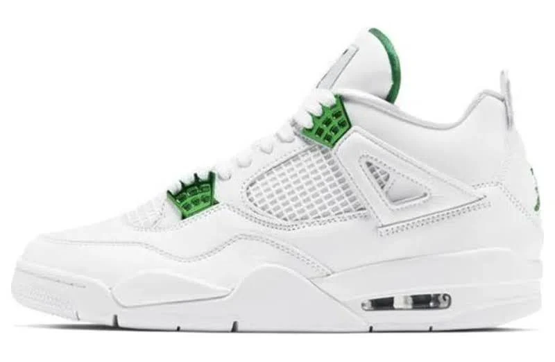 4 Retro 'green Metallic' In White