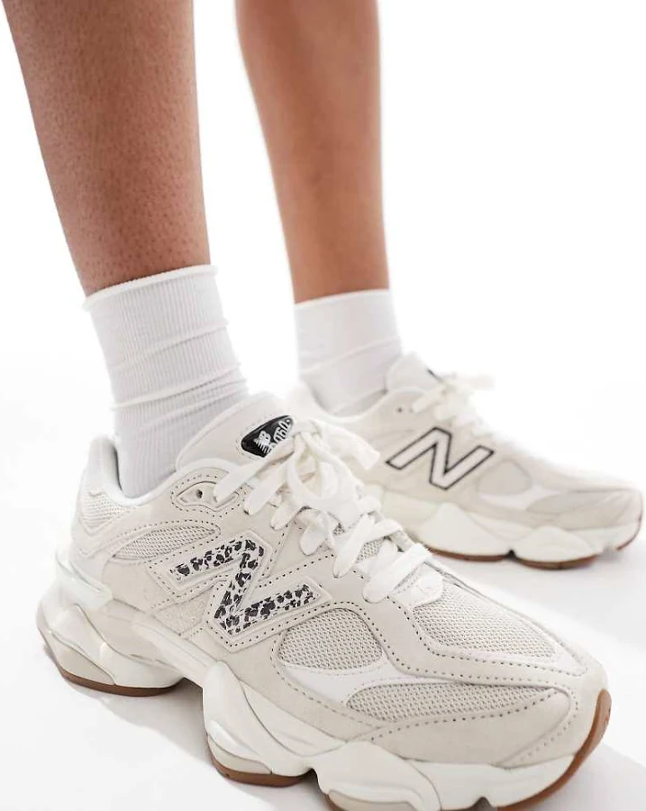 New Balance 9060 sneakers in beige with leopard print detailing-Neutral