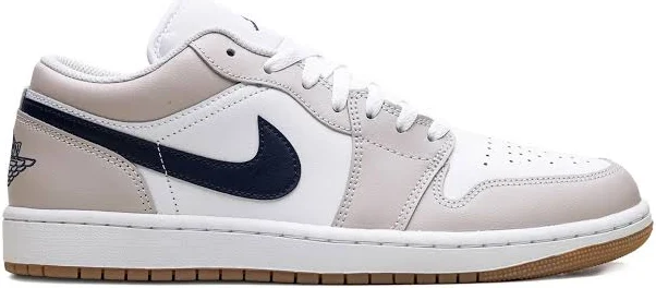Nike - Jordan 1 Low "Midnight Navy/Neutral Grey" sneakers - men - Rubber/Calf Leather/Fabric - 8 - White