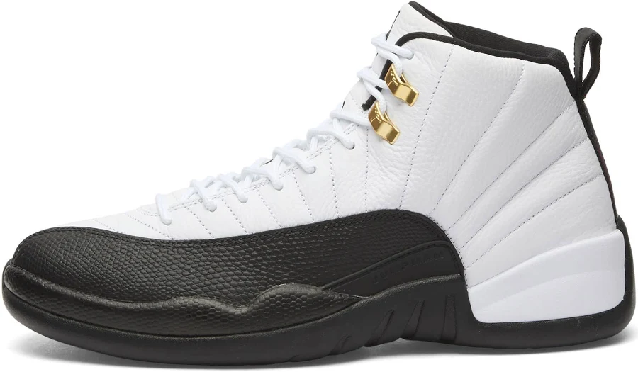 Air Jordan Men's 12 Retro Sneaker in White/Black/Taxi, Size UK 7.5 | END Clothing
