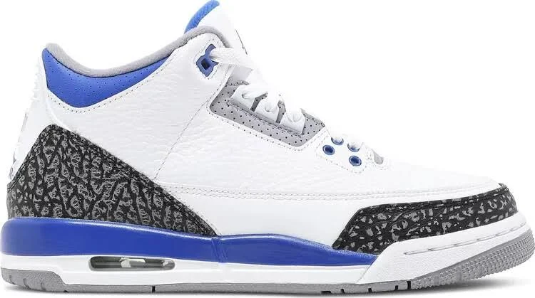 Nike Air Jordan 3 Retro White Racer Blue/black Size 6y 398614-145