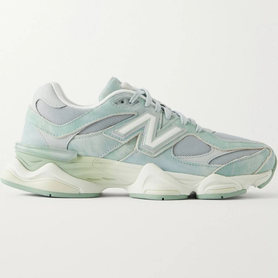 New Balance 9060 Suede-trimmed Sneakers - Women - Sage green Sneakers - US7.5