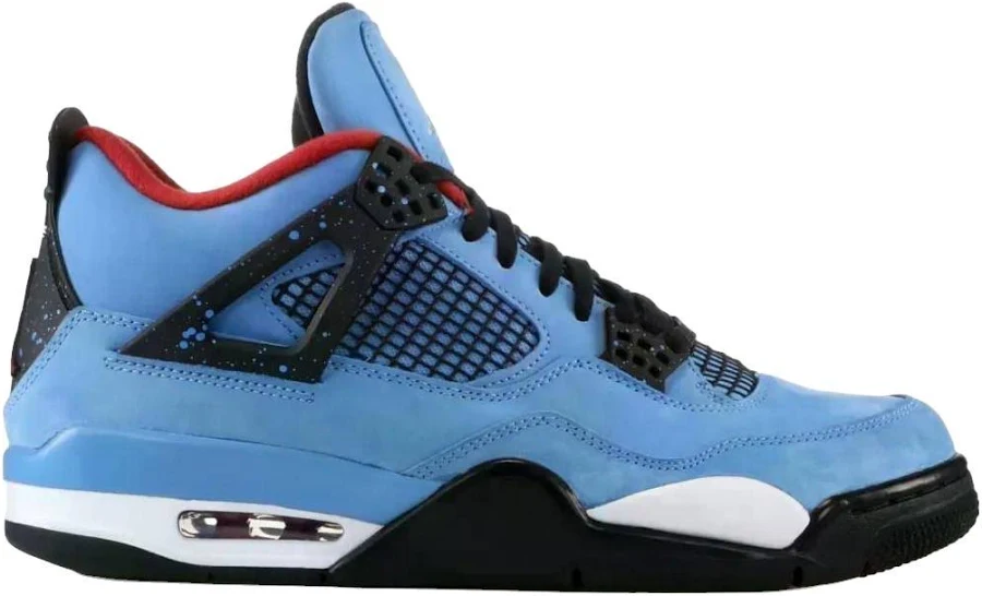 Jordan X Travis Scott Air 4 Retro Cactus Jack Men Sneakers - Blue