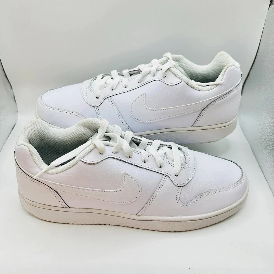 Nike Ebernon Low Leather Trainers AQ1779-100 Triple White