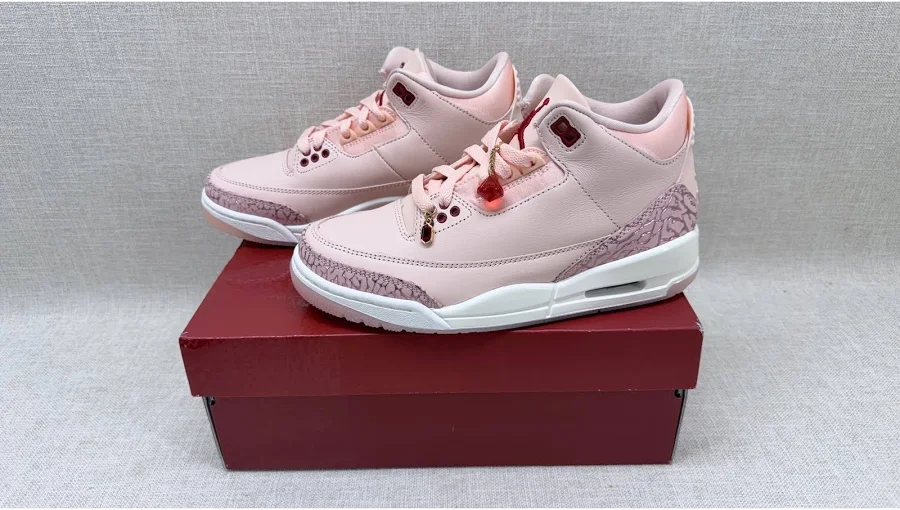 Nike Womens Air Jordan 3 Retro VDAY Washed Coral Pink HJ0178-600 Size 6