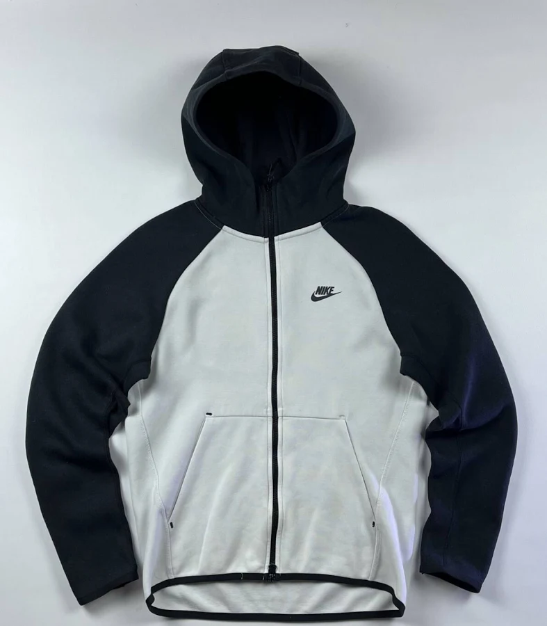 Nike Tech Fleece Full-zip Hoodie Xs Black & White