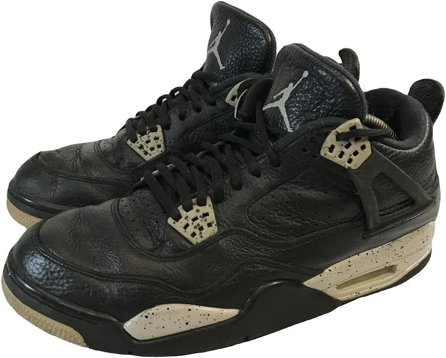 Jordan Black Leather Air Jordan 4 Retro LS Oreo Size 44.5 EU