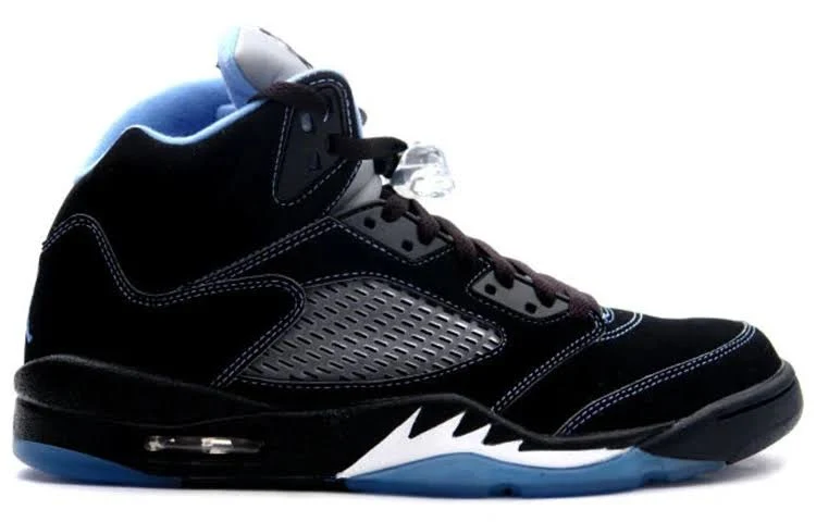 Air Jordan 5 Retro LS "UNC" - Classic Heritage High-Top Special Edition Model - Black/University Blue - Size M10.5/W12.0