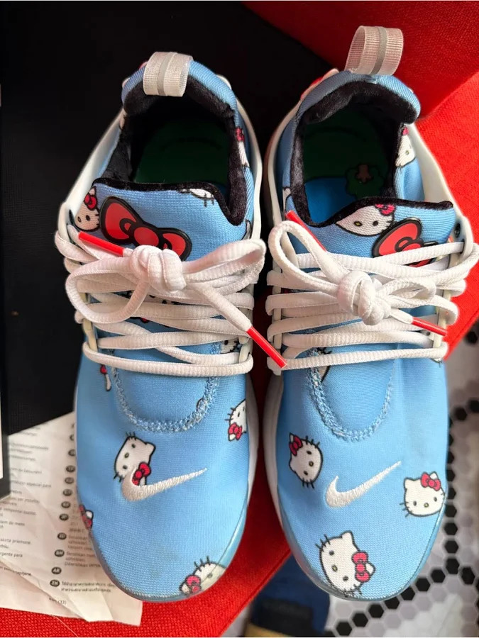 Nike Shoes | Nike Light Blue Hello Kitty Patterned Sneakers | Color: Blue/White | Size: 6 | Karalegria's Closet