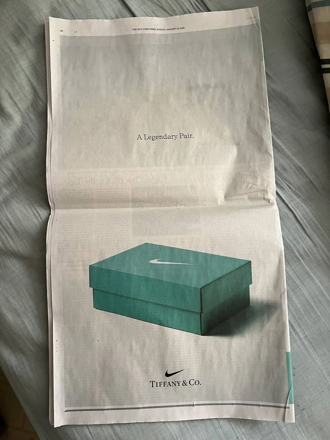 Nike x Tiffany & Co Air Force 1 Sneakers New York Times Special Ad