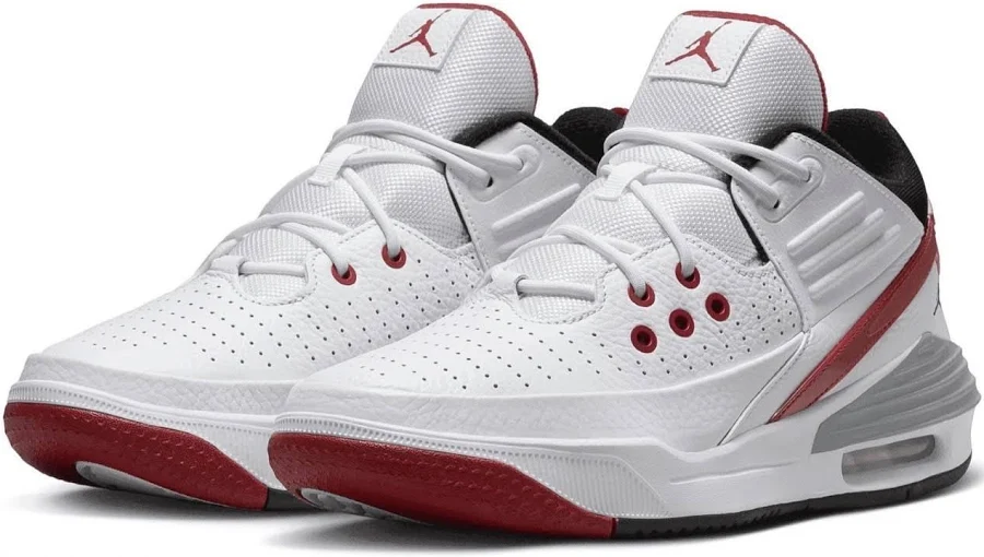 Jordan Max Aura 5 'white Varsity Red' Men's Athletic Shoes Dz4353-101