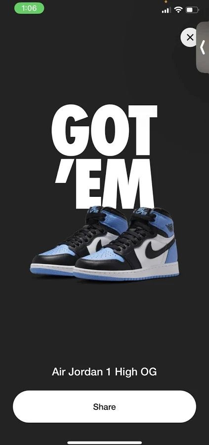 Nike Air Jordan 1 Retro High OG UNC Toe FD1437-400 GS 5.5