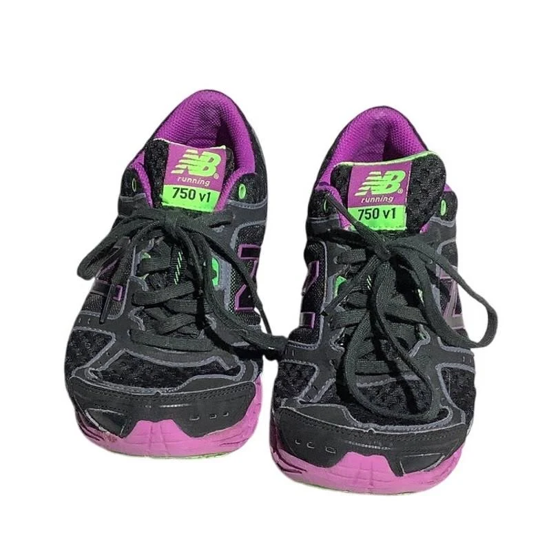 New Balance Shoes | New Balance 750 V1 Running Shoes Women’s Size 6 Sporty, Lightweight, Vibrant | Color: Black/Green/Purple | Size: 6 | Lenasloot's