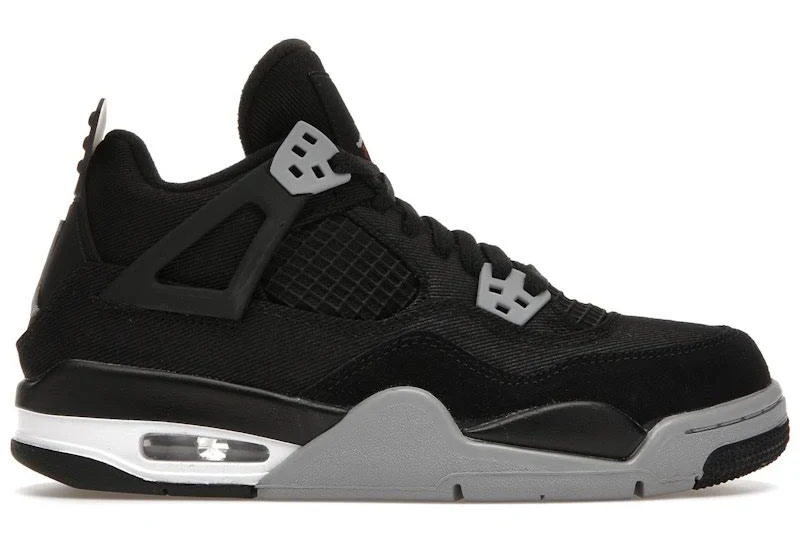 Kids' Air Jordan 4 Retro Black Canvas