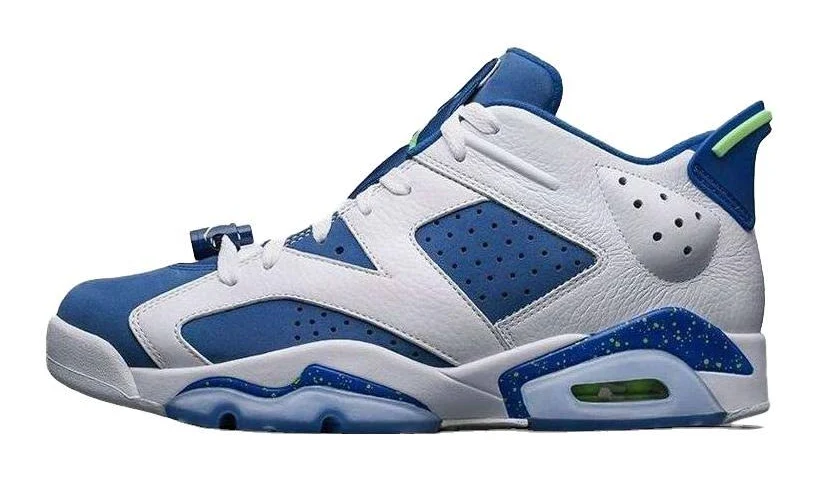 Jordan 6 Low Men Sneakers - White/ghost Green-insign Blue