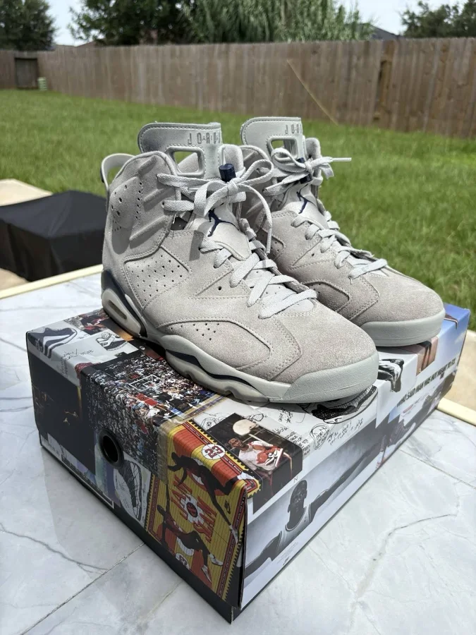 Air Jordan 6 Retro Georgetown Men's Magnet Grey/col Navy, Size 11.5