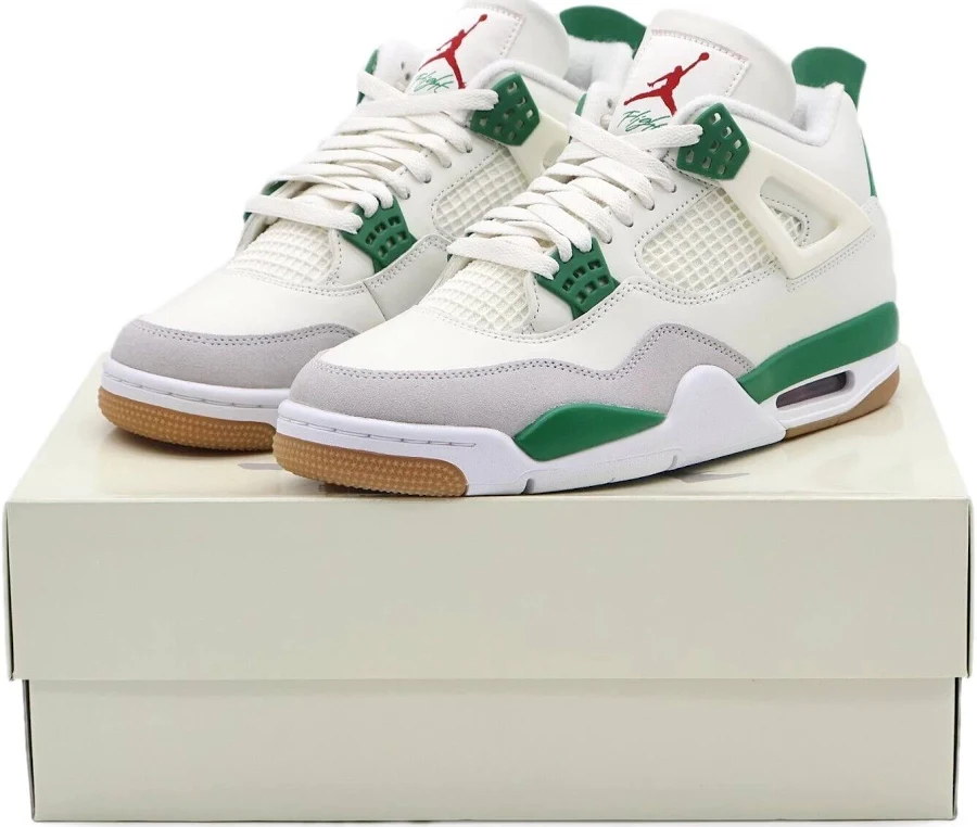 Dr5415-103 Nike Air Jordan 4 Retro Sb Low Pine Green White Sail