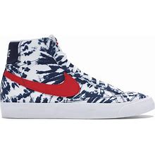 Nike Men's University Red/Blue Void/White Blazer Mid 77 Vintage Tie Dye Sneakers In