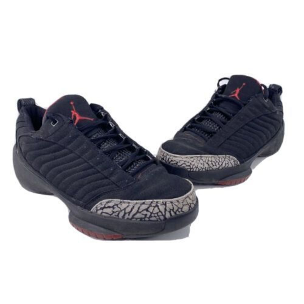 Nike Air Jordan XIX 19 Low Men's Sz 9 Black Metallic Silver Red Shoes 308513-001