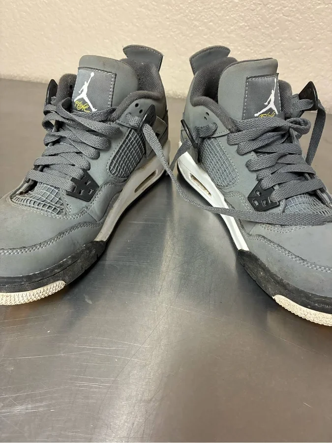 Nike Shoes | Nike Air Jordan 4 Retro Low - Grey And Black | Color: Gray | Size: 6.5 Youth | Morganjohn77's Closet
