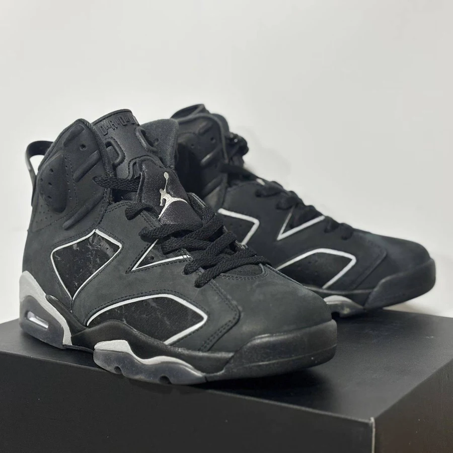 Air Jordan 6 Chrome Black Silver Retro Basketball Shoes