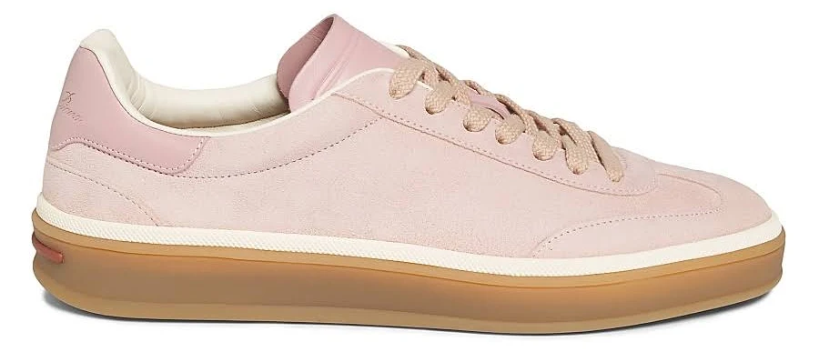Loro Piana Women's Tennis Walk Low-Top Suede Sneakers