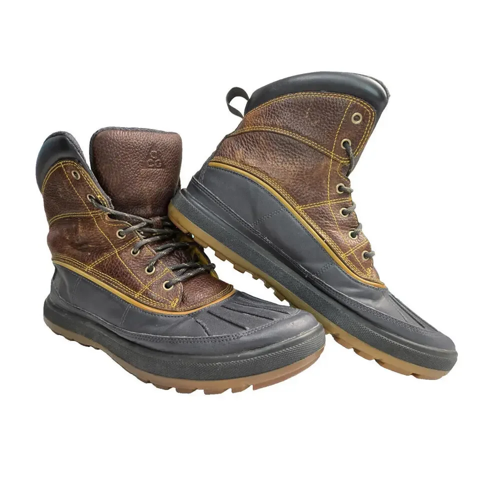 Nike ACG Woodside II 2 Brown Leather Duck Hiking Boots Mens 525393-770 Size 11