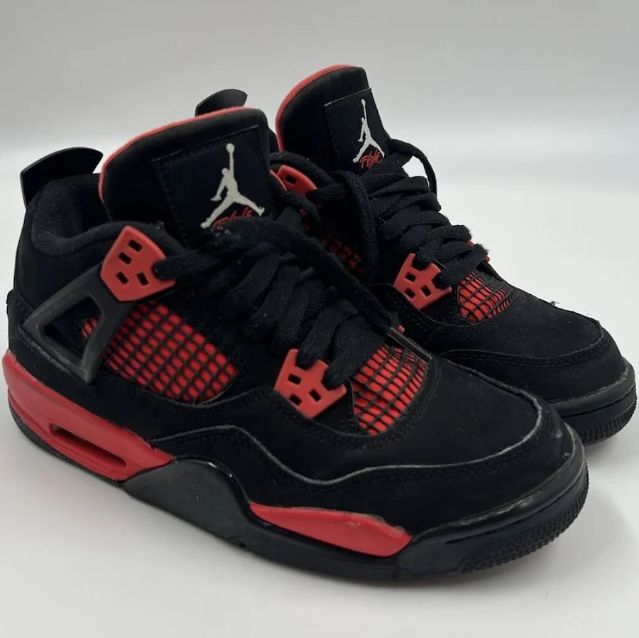 Nike Air Jordan 4 Retro Red Thunder Gs 408452-016 Size 5y