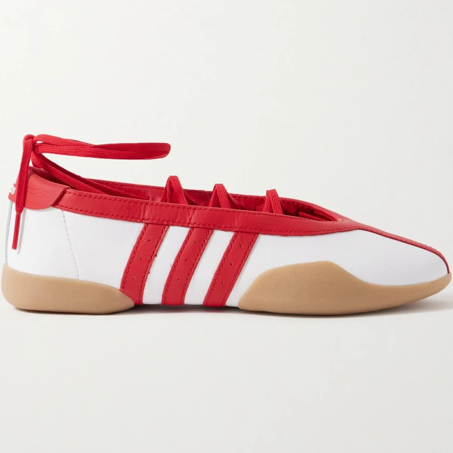 adidas Originals Taekwondo Mei Ballet Leather Sneakers - Women - Red Sneakers - UK 8.5