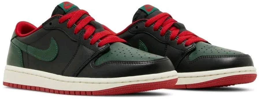 Womens Air Jordan 1 Retro Low Og - Black/gorge Green - Varsity Red