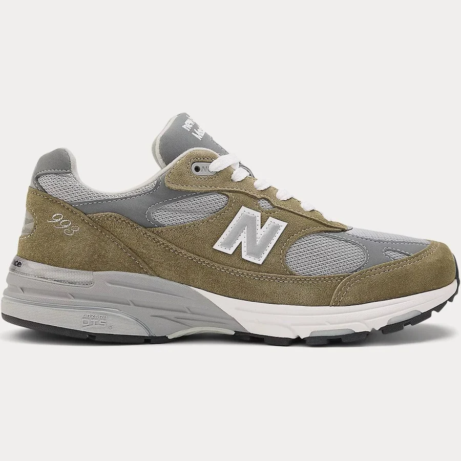 New Balance Made in USA 993 Covert Green / Medium Gray / White Sneakers Khaki / New Balance - US / US