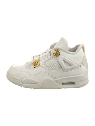 Jordan Jordan 4 Retro Metallic Gold Athletic Sneakers in Gold/Metallic/White, Women's US 7.5 | 7.5
