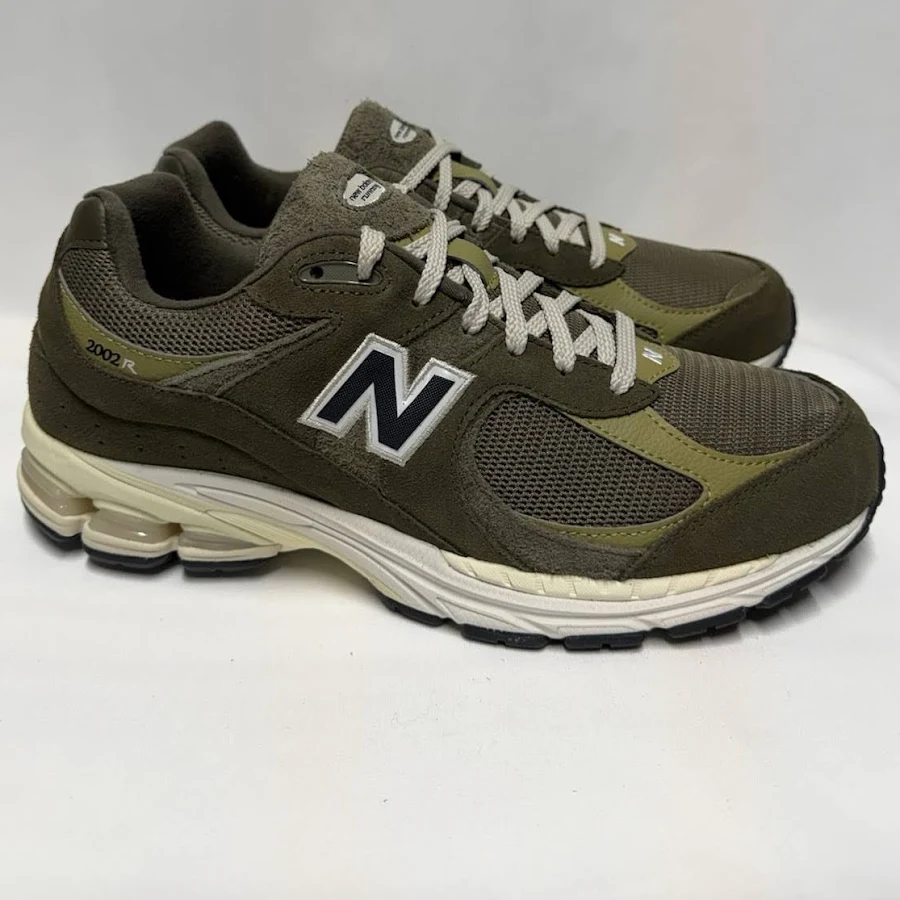 New Balance 2002R Dark Moss Green Suede Sneakers - Size 12m