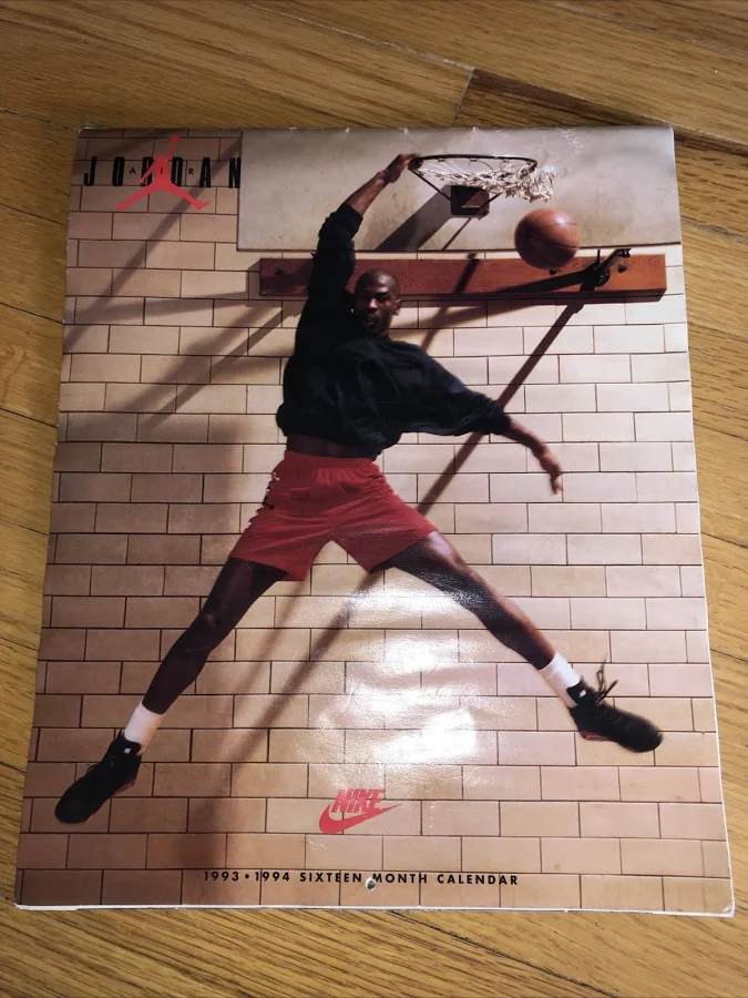 Vintage Nike 1993-1994 16 Month Calendar Michael Jordan Air Jordan Nba