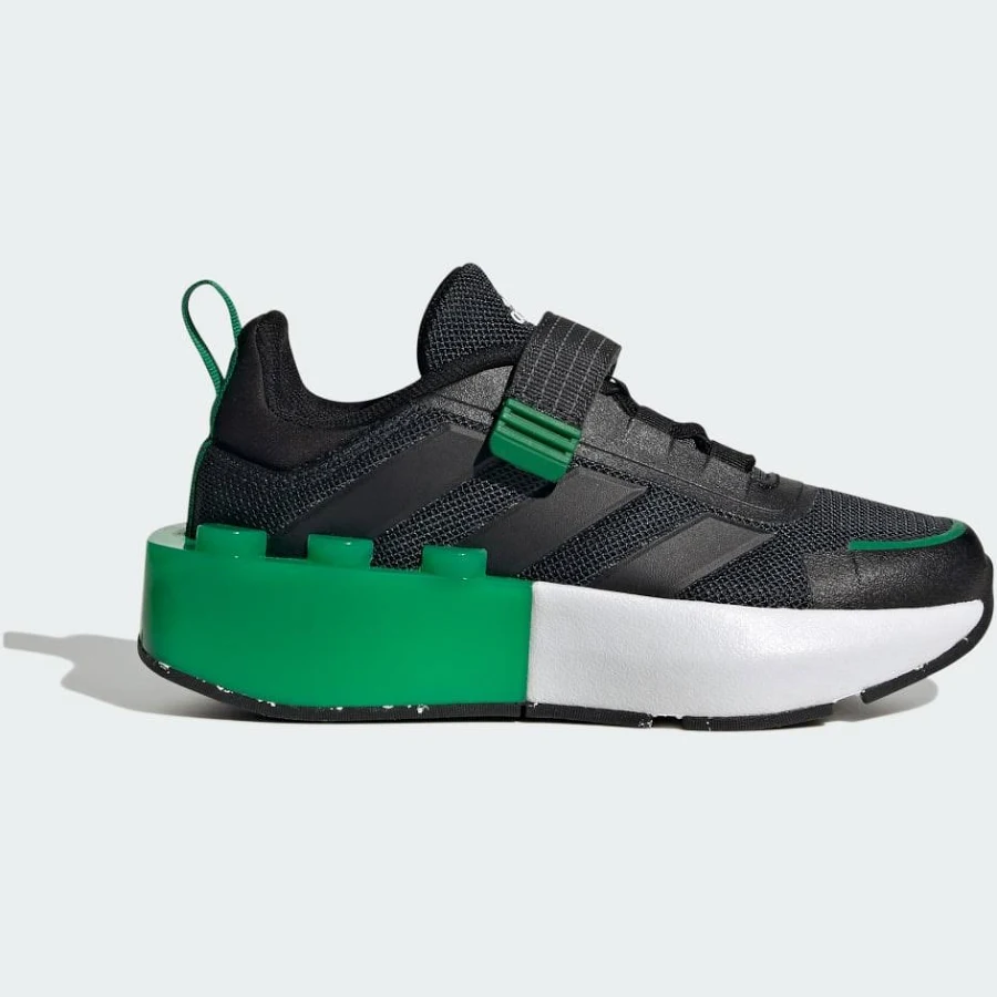 Kids adidas x LEGO Tech RNR Elastic Lace and Top Strap Shoes Carbon