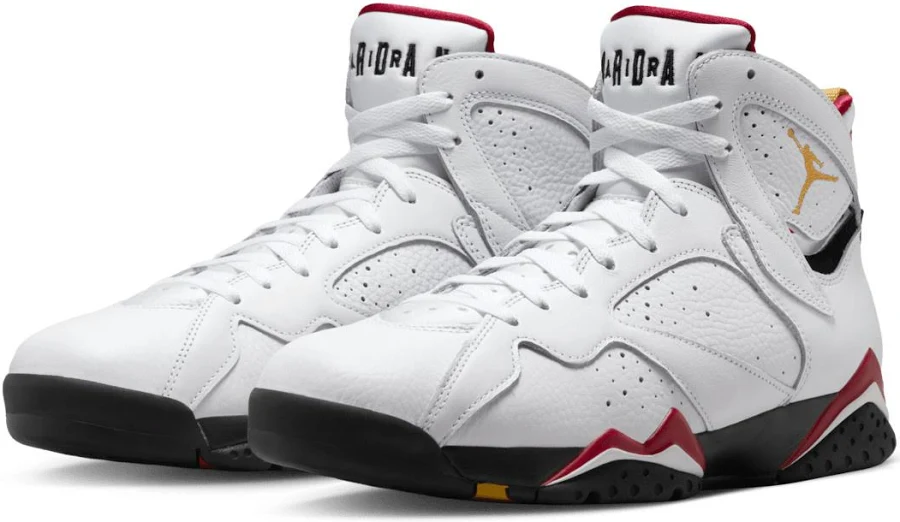 Nike Men's Air Jordan 7 Retro Shoes, Cardinal White Red Black, Size 4,