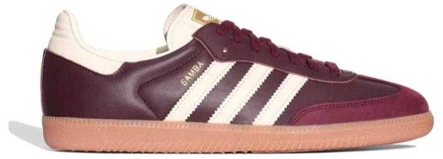 adidas Originals Women's Samba OG "Maroon/Cream White/Gold Metallic"