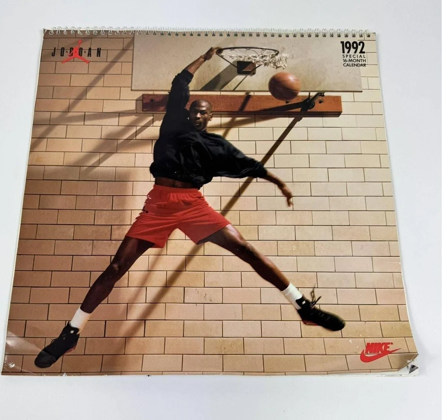 NIKE JUMBO 1992 Special 16-Month Calendar Michael Jordan Air Chicago - Nike