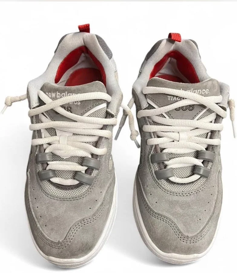 New Balance Shoes | New Balance Gray And Red Sneakers With Chunky Silhouette | Color: Gray/Red | Size: 7.5 | Kendrageter0's Closet