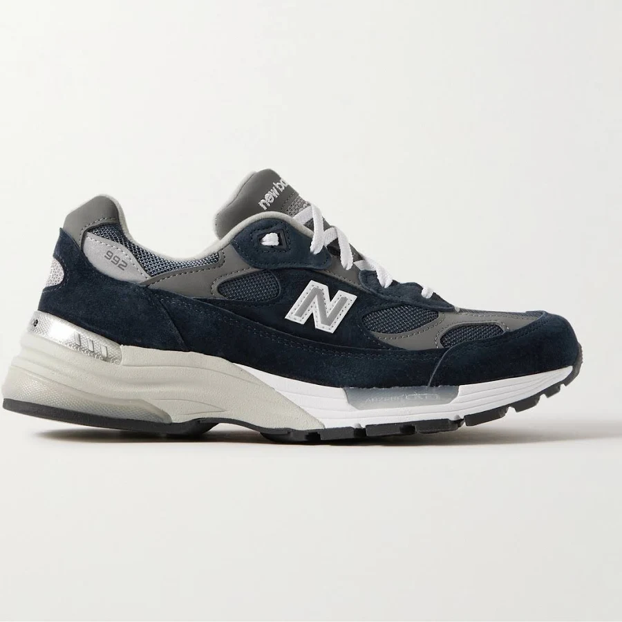 New Balance M992 Leather-Trimmed Suede, Nubuck and Mesh Sneakers - Men - Navy Sneakers - UK 12.5